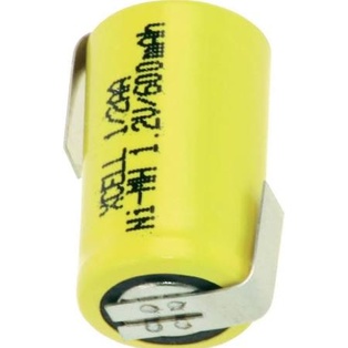 BATTERIA NI-MH 1/2AA 500MAH C/LAMELLE A SALDARE