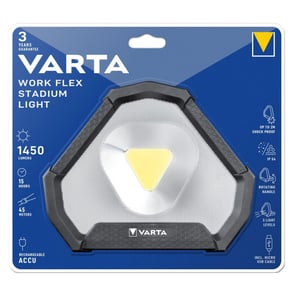 TORCIA VARTA LED RICARICABILE WORK FLEX STADIUM 1450LM LI-ION 18647