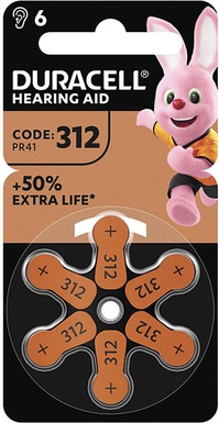 PILE DURACELL ACUSTICA ZINCO ARIA BL.6 NEW DA312N