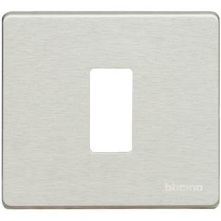 PLACCA BTICINO A 1 MODULO PER SCATOLA ROTONDA IN ALLUMINIO OXIDAL SERIE BTICINO MAGIC 