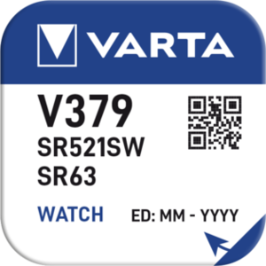 PILE VARTA PER OROLOGIO SILVER OXIDE BL. 1 V379/SR521SW