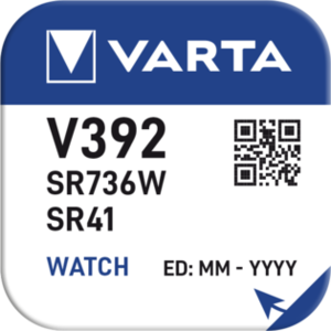 PILE VARTA PER OROLOGIO SILVER OXIDE BL. 1 V392-V384/SR41W