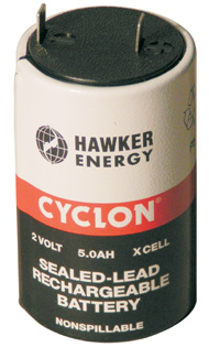 BATTERIA PIOMBO CILINDRICA RICARICABILE 2V5.0 MAH