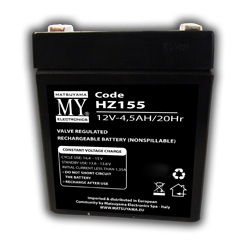 BATTERIA MATSUYAMA RICARICABILE AL PIOMBO 12V 4.5AH FASTON 4.8MM L90XP70XH101
