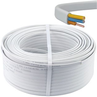 CAVO ELETTRICO PIATTINA COSTA STRETTA 2X 0.50 BIANCO 100 MT. IMQ