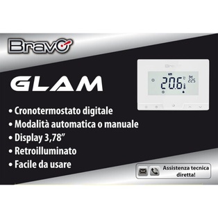 CRONOTERMOSTATO DIGITALE BRAVO MODELLO CRONOTERMOSTATO GLAM  PROGRAMMAZIONE GIORNALIERA E SETTIMANALE