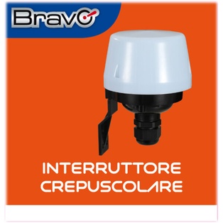 SENSORE CREPUSCOLARE BRAVO MODELLO INTERRUTTORE CREPUSCOLARE SI COLLEGA QUANDO LA LUCE AMBIENTE SCENDE