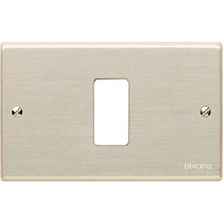 PLACCA BTICINO A 1 MODULO CON VITI IN ALLUMINIO ANODIZZATO SERIE  BTICINO MAGIC 