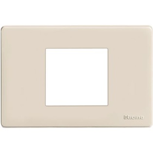 PLACCA BTICINO A 2 MODULI CENTRATI IN RESINA AVORIO  SERIE  BTICINO MATIX 