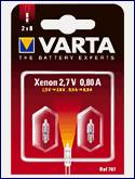 LAMPADA VARTA 707 2,7V 0,80A - XENON BL. 2 1100707