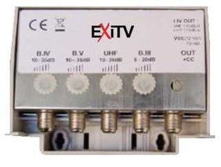 MINI CENTRALINO DA PALO ( III 20DB UHF 35DB 2 USCITE) EXITV
