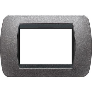 PLACCA BTICINO A 3 MODULI IN METALLO  GRAFITE SERIE  BTICINO LIVINGLIGHT