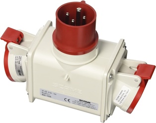 ADATTATORE DA SPINA 3P+ T16A 230V A N.2 EMIKO