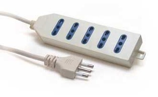 PRESA MULTIPLA FAI 5 BIPRESE 2P+T 16A CAVO 1MT BIANCO 