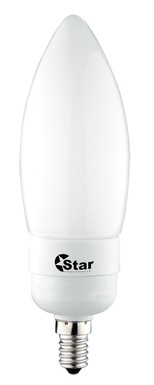 LAMPADA BASSO CONSUMO OLIVA 9W 6500K CLASSE B E14 ROHS  STAR