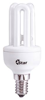 LAMPADA BASSO CONSUMO 3TUBI  9W 2700K CLASSE A E14 ROHS  STAR