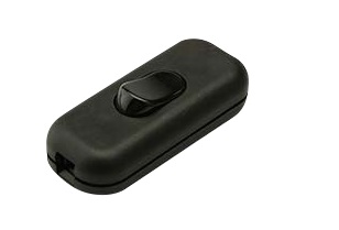 INTERRUTTORE FAI DEVIATORE TERMINALE 2A 250V TASTO A BILANCIERE NERO 