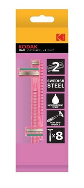 LAMETTE KODAK RAZOR MAX 2 LAME ACCIAIO SVEDESE CON ALOE VERA COLORE ROSA 30419964