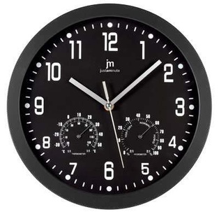OROLOGIO PARETE QUARZO TEMP.UMIDITA' NERO 30CM LOWELL
